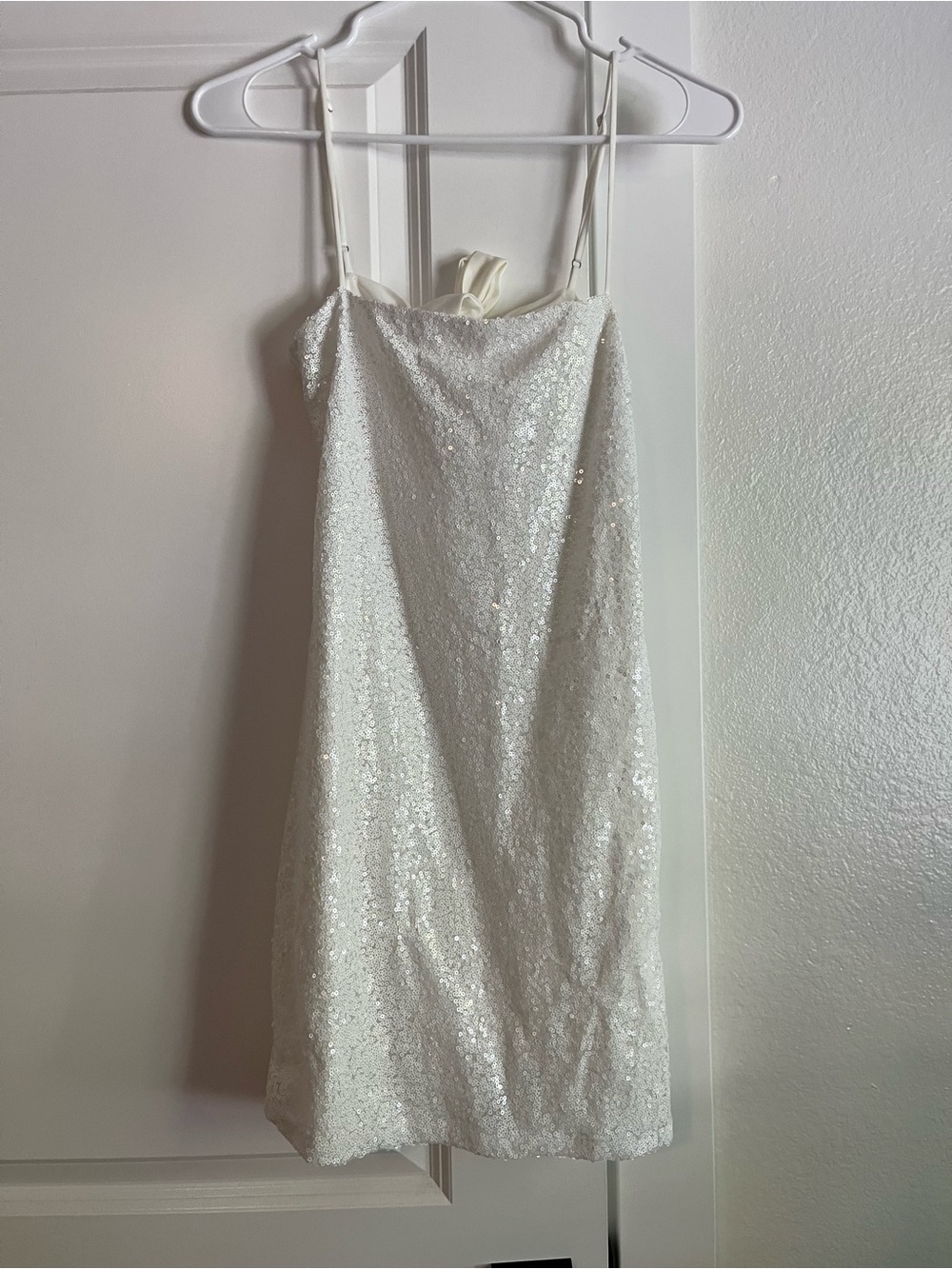 Lucy in the Sky White Sequin Slip Dress